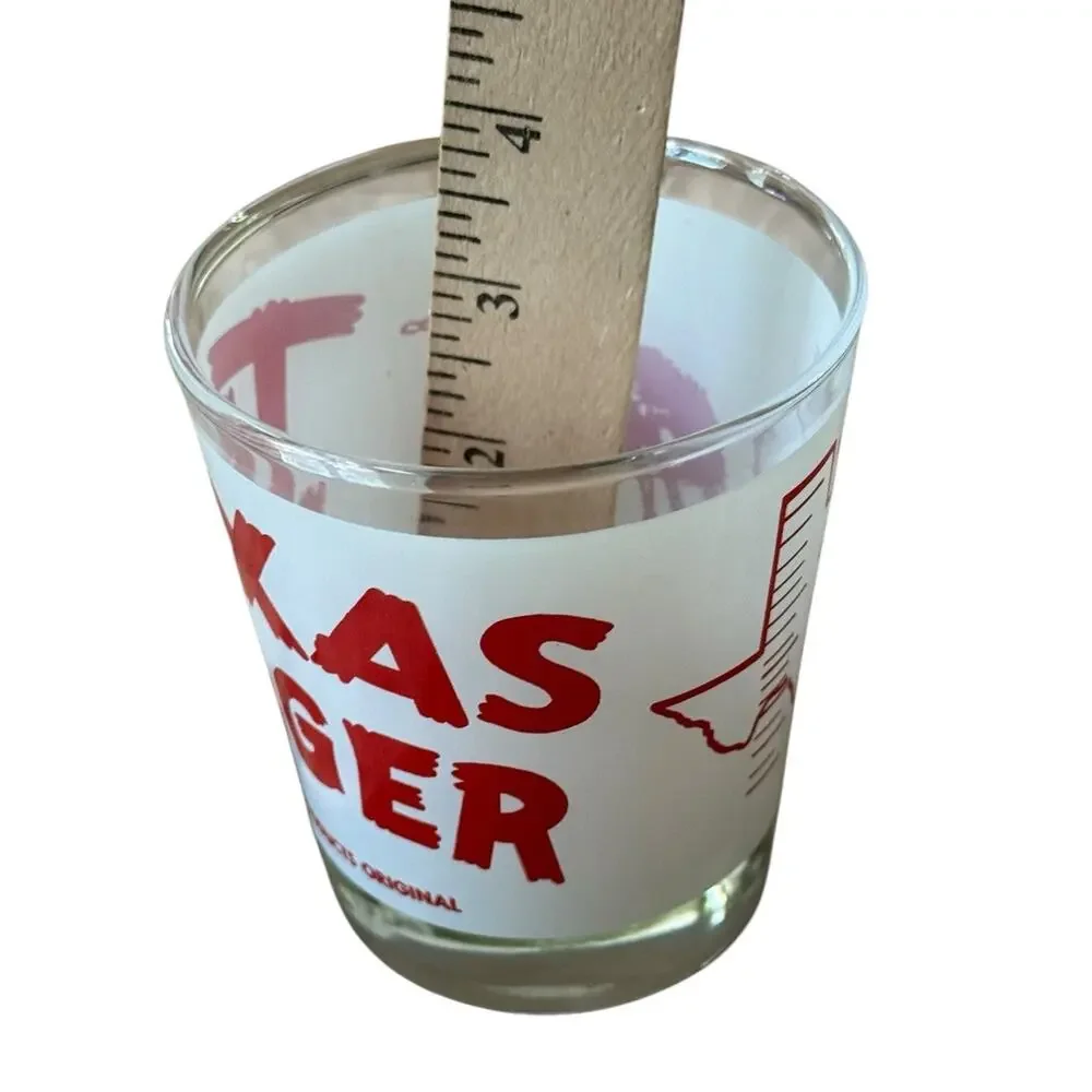 VTG‎ Texas Jigger Whiskey Scotch Glass On The Rocks Measuring Novelty Large Shot